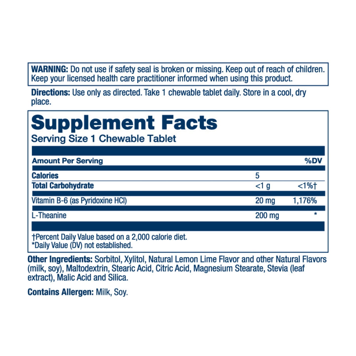 L-Theanine. 200 mg