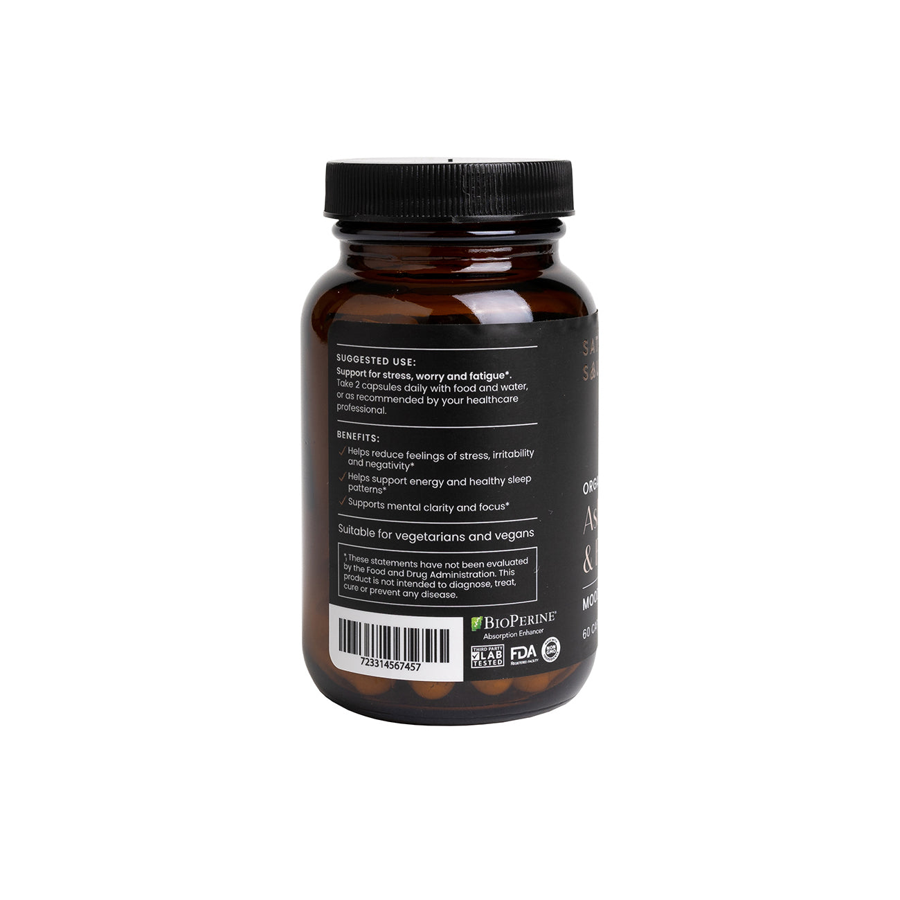 Organic Ashwagandha & Bioperine - For Mood and Stress