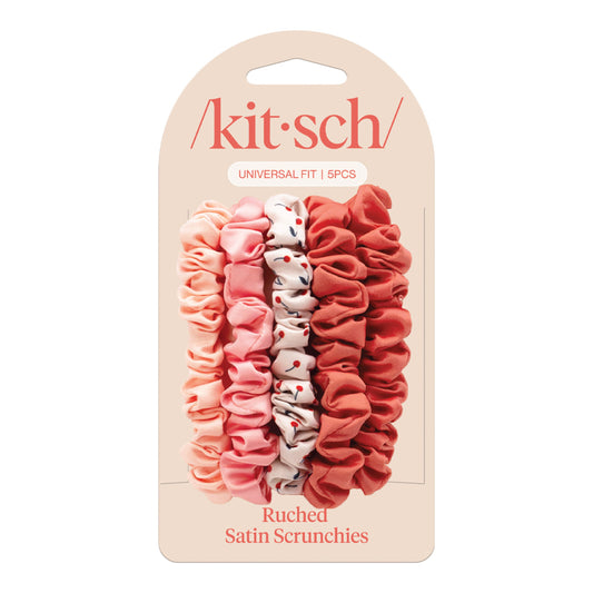 Ruched Satin Scrunchies Set