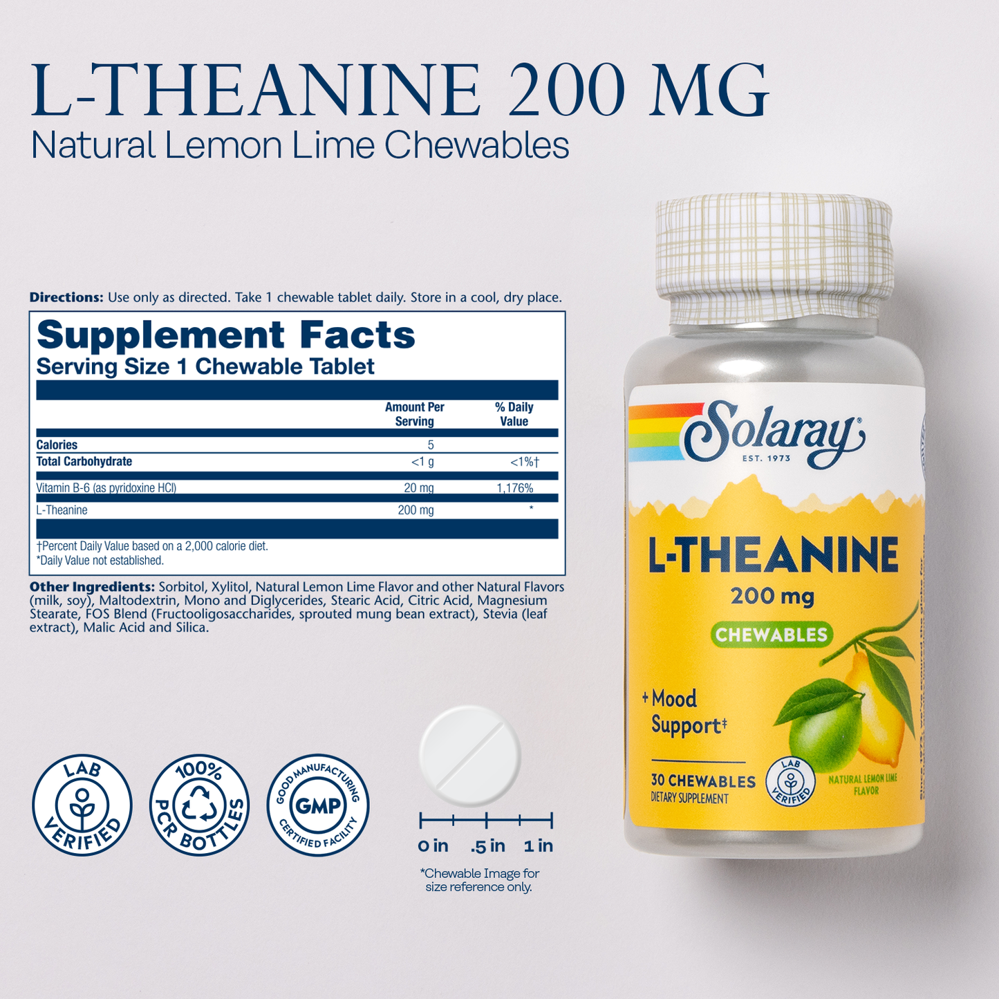L-Theanine. 200 mg